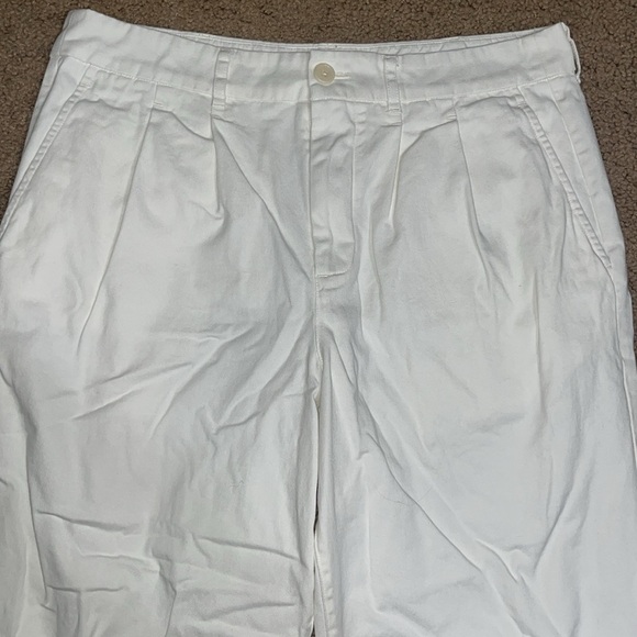 AYR The Metropolitan Hi-Rise Pleated Twill Trouser Pants Basmati White 8 - Picture 6 of 10